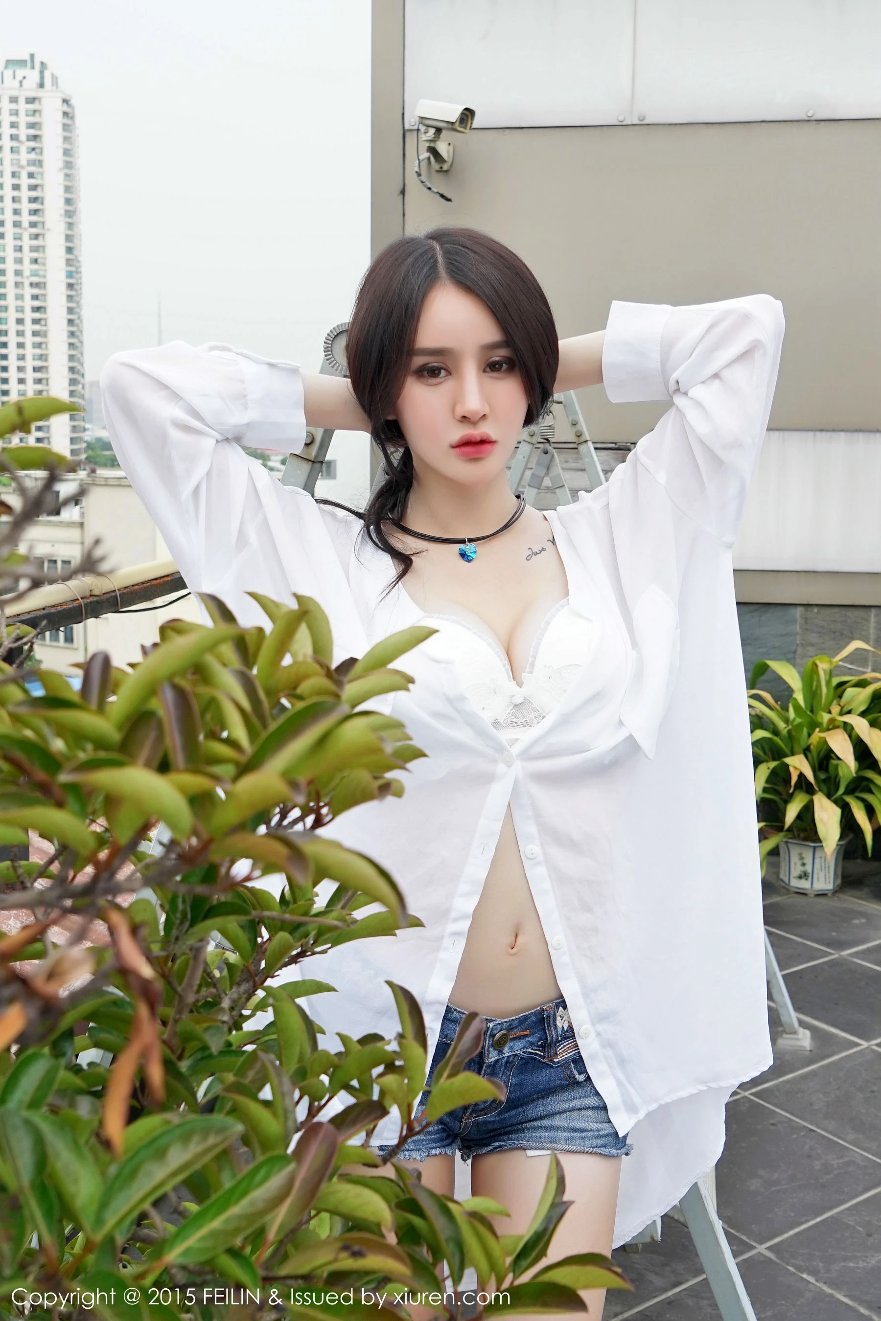 Cheryl青树 &豹纹比基尼+牛仔热裤 嗲囡囡 Vol.007插图45