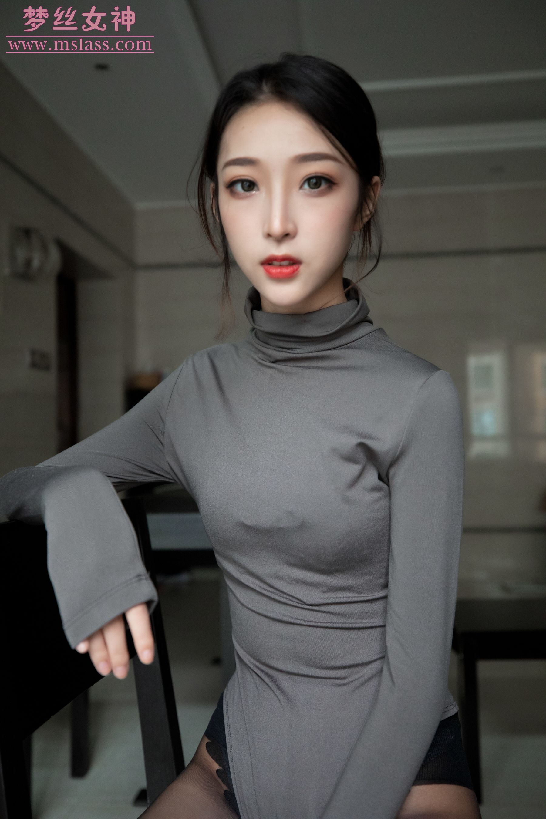 [梦丝女神MSLASS]  乔儿 美女主播（黑色）_第3张