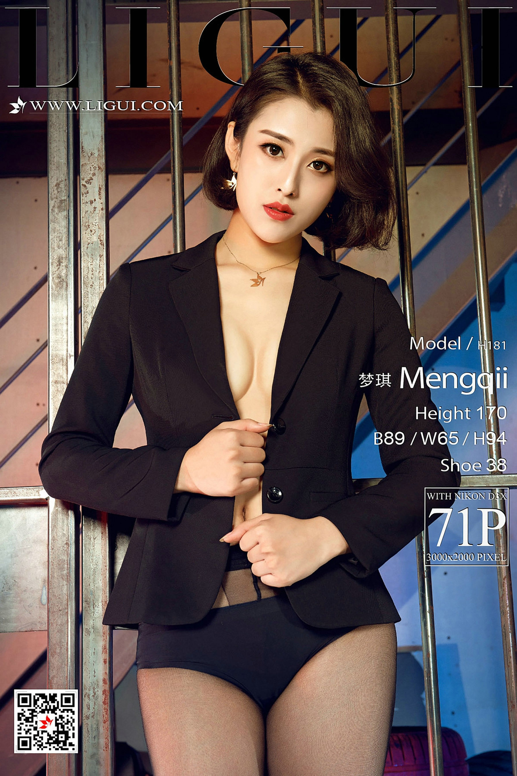 Model 梦琪《西装+黑丝丝足高跟》 [丽柜Ligui]-奶仔圈