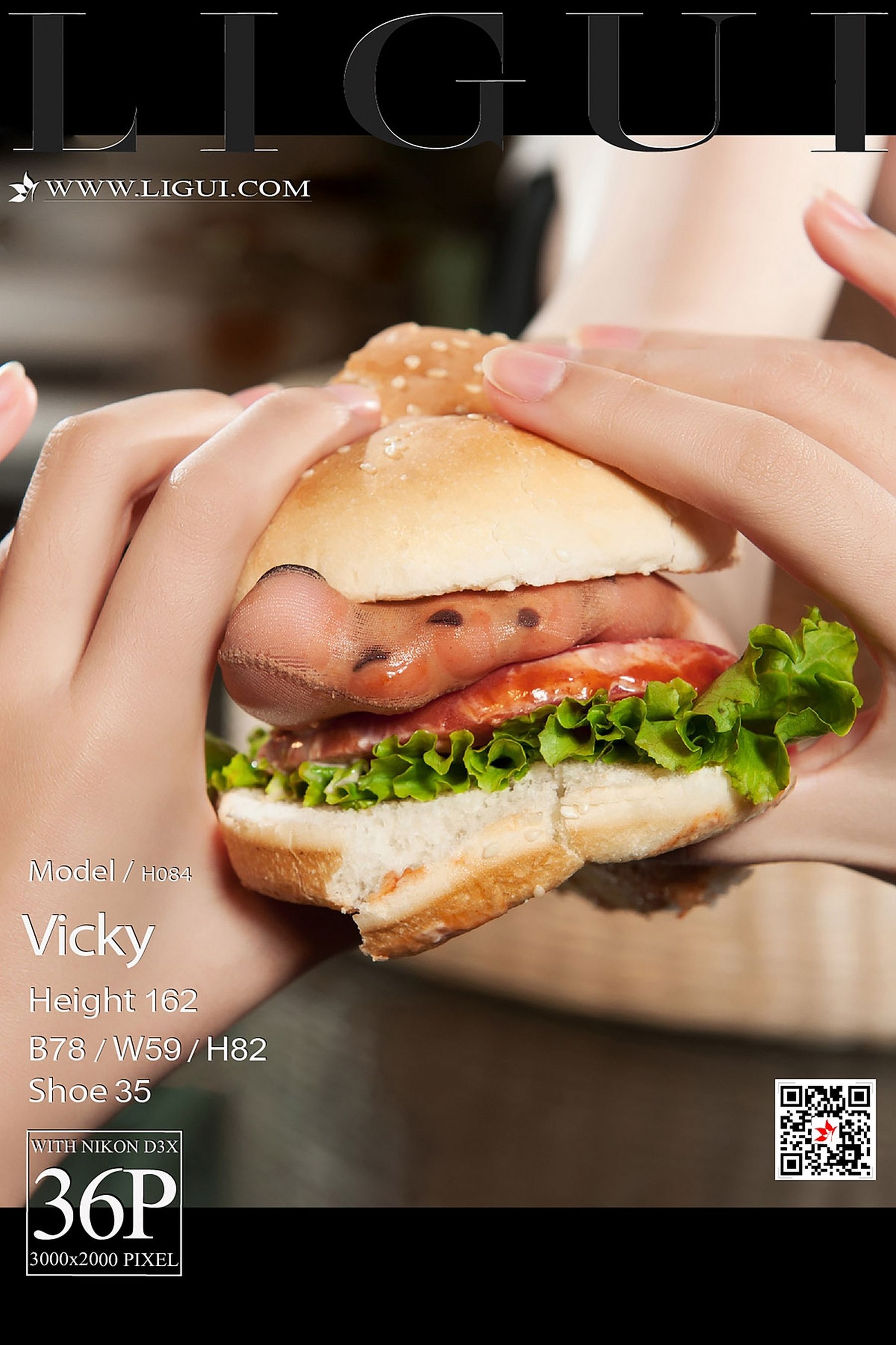 Model 腿模Vicky《汉堡美脚丝足》 [丽柜Ligui]-奶仔圈