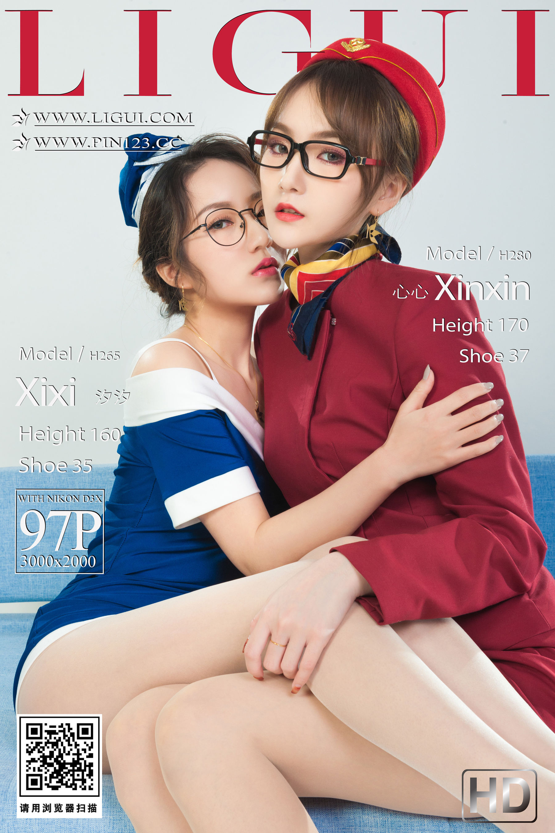 [丽柜Ligui]  汐汐＆心心 双生花-空中丝欲-奶仔圈