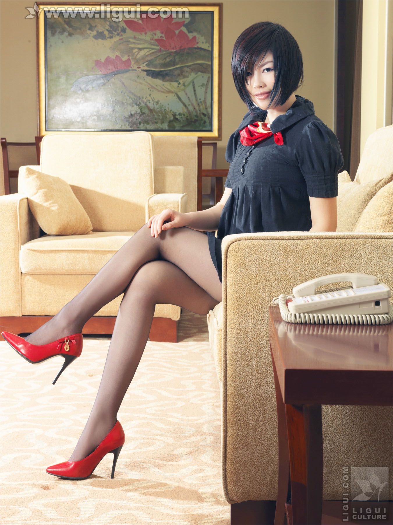 Model 慕子《经典家居中的丝袜演绎》 [丽柜LiGui] 美腿玉足写真图片_第3张